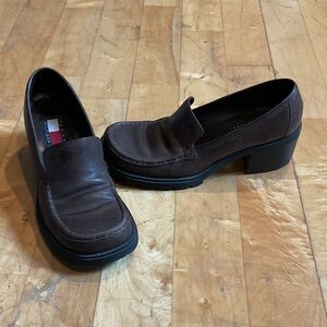 Tommy Hilfiger Dark Brown Leather Loafers